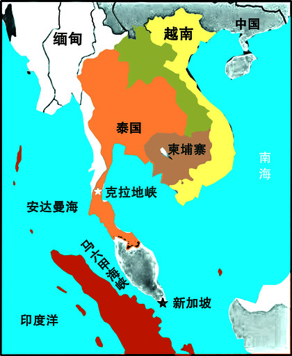 克拉地峡位置示意图□凌朔近期一些西方和亚洲媒体又开始炒作泰国克拉